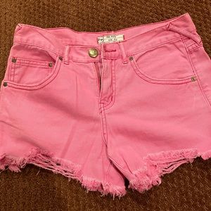 Free People Pink Denim Shorts